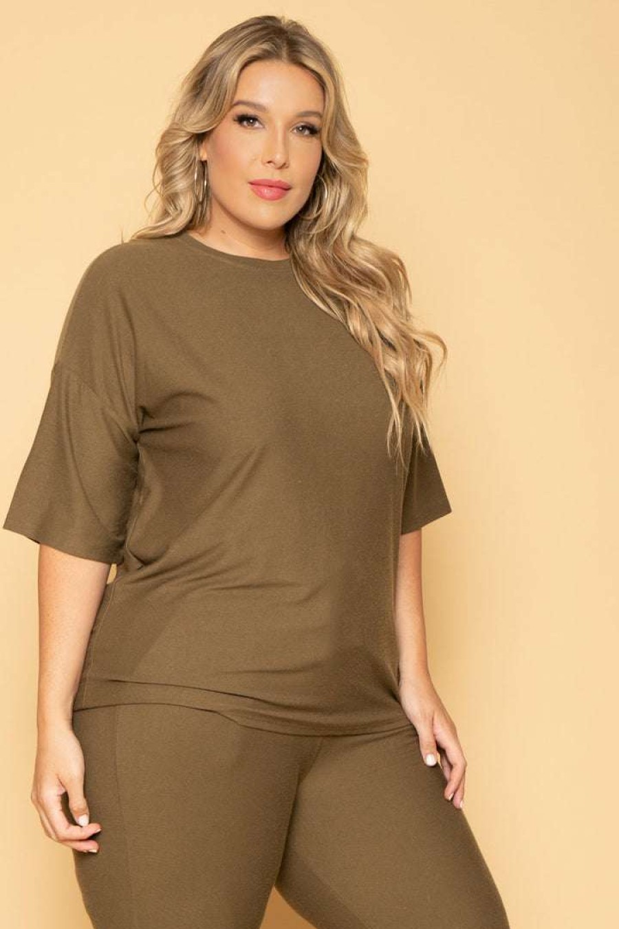 Sets * | Zenana Plus Size Dee Lounge Set Sets Olive