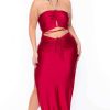 Dresses * | Curvy Sense Dresses Plus Size Giselle Halter Dress Red