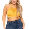 Tops * | Zenana New Arrivals Plus Size Lace Trim Bralette Mustard