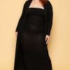 Sets * | Gibiu Plus Size Lizah Tube Dress And Cardigan Set Black