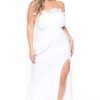 Dresses * | Symphony Bridal Options Plus Size Samantha Ruffled Dress Ivory