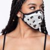 Accessories * | Curvy Sense Washable Dual-Layer Lace-Trimmed Leopard Satin Face Mask Face Masks Ivory