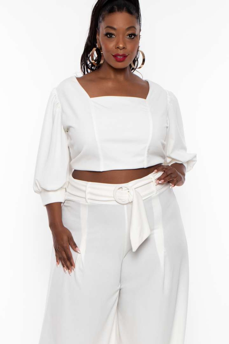 Sets * | Katy Usa Plus Size Valentina Contemporary Set Matching Sets Ivory