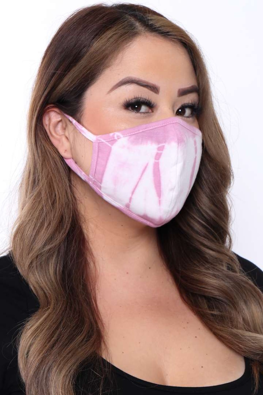 Accessories * | Curvy Sense Face Masks Washable & Reusable Hand Tie-Dyed Face Mask Fall Collection Tiedye Mauve