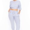 Sets * | Zenana Plus Size Dee Lounge Set Heather Grey