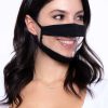 Accessories * | Curvy Sense Reusable Transparent Clear Face Mask Face Masks Black