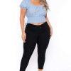 Bottoms * | Davids Place Plus Size Ayden 3 Button Jean Black