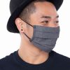 Accessories * | Curvy Sense Washable Pleated Woven Face Mask Face Masks Woven Charcoal