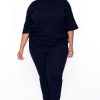 Sets * | Zenana Plus Size Camila Top & Pants Set Matching Sets Navy