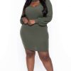 Dresses * | Curvy Sense Plus Size Callie Dress Dresses Olive