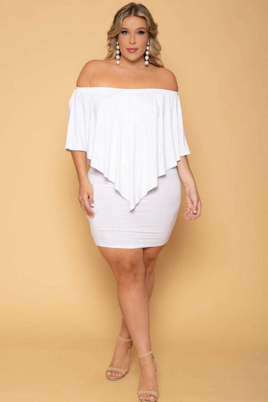 Dresses * | Solid New Arrivals Plus Size Elisa Bodycon Dress Ivory