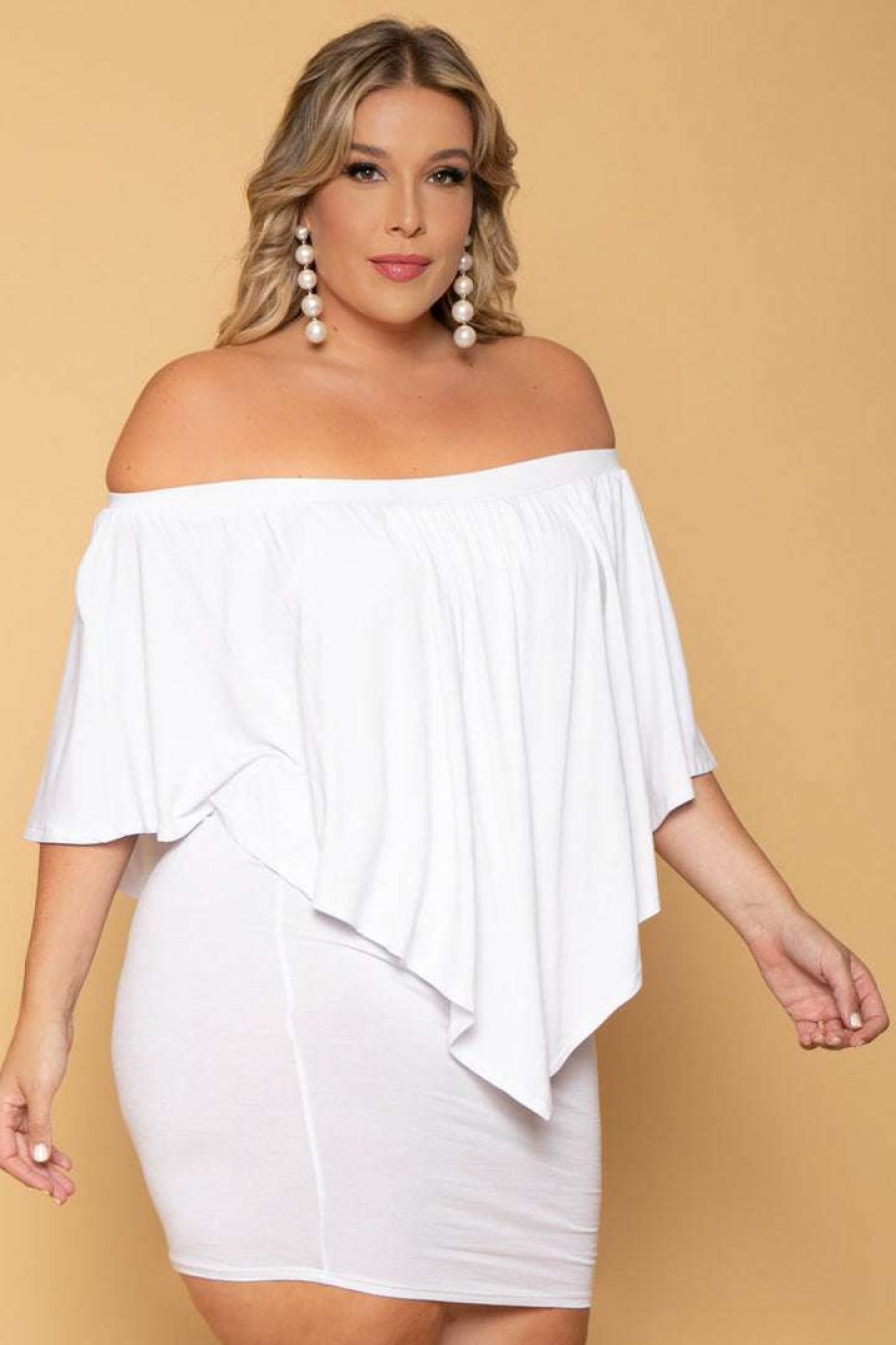 Dresses * | Solid New Arrivals Plus Size Elisa Bodycon Dress Ivory