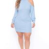 Dresses * | Curvy Sense Plus Size Emerie Dress Dresses Blue