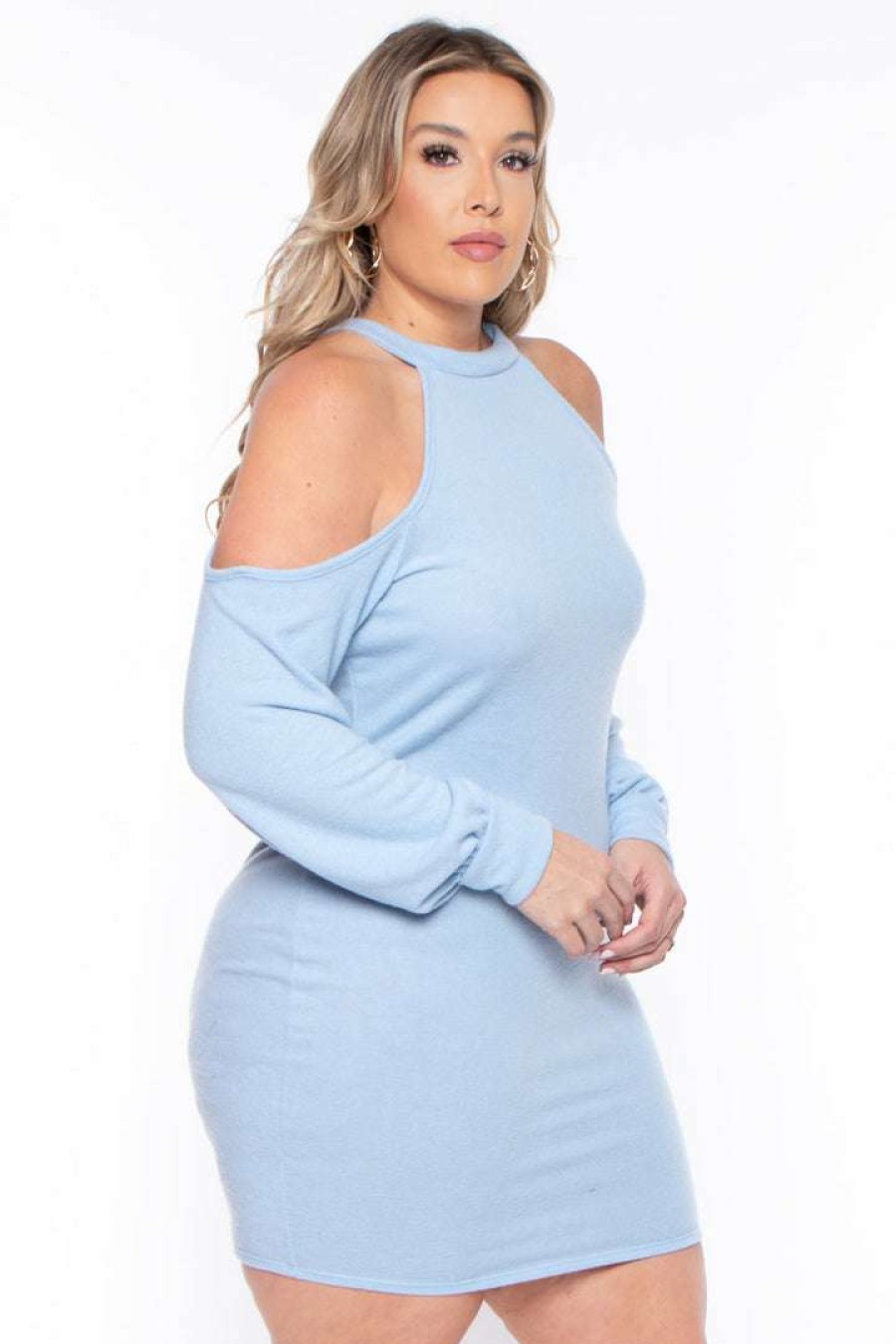 Dresses * | Curvy Sense Plus Size Emerie Dress Dresses Blue