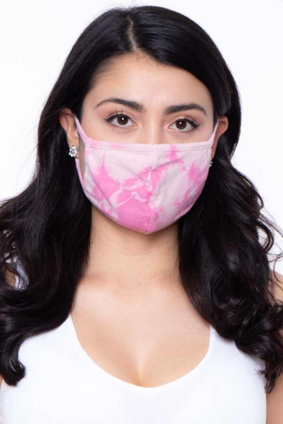 Accessories * | Curvy Sense Washable & Reusable Hand Tie-Dyed Face Mask Face Masks Pink