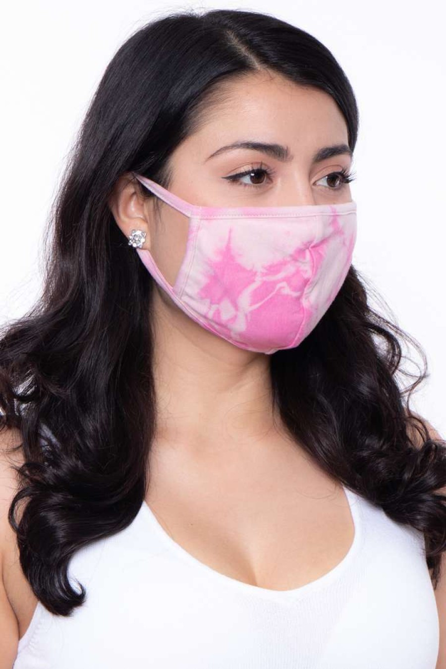 Accessories * | Curvy Sense Washable & Reusable Hand Tie-Dyed Face Mask Face Masks Pink