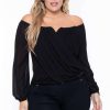 Tops * | Bluebell Plus Size Aryana Cross Over Top New Arrivals Black