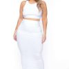 Sets * | Curvy Sense Plus Size Candace Tank And Skirt Matching Set New Arrivals White