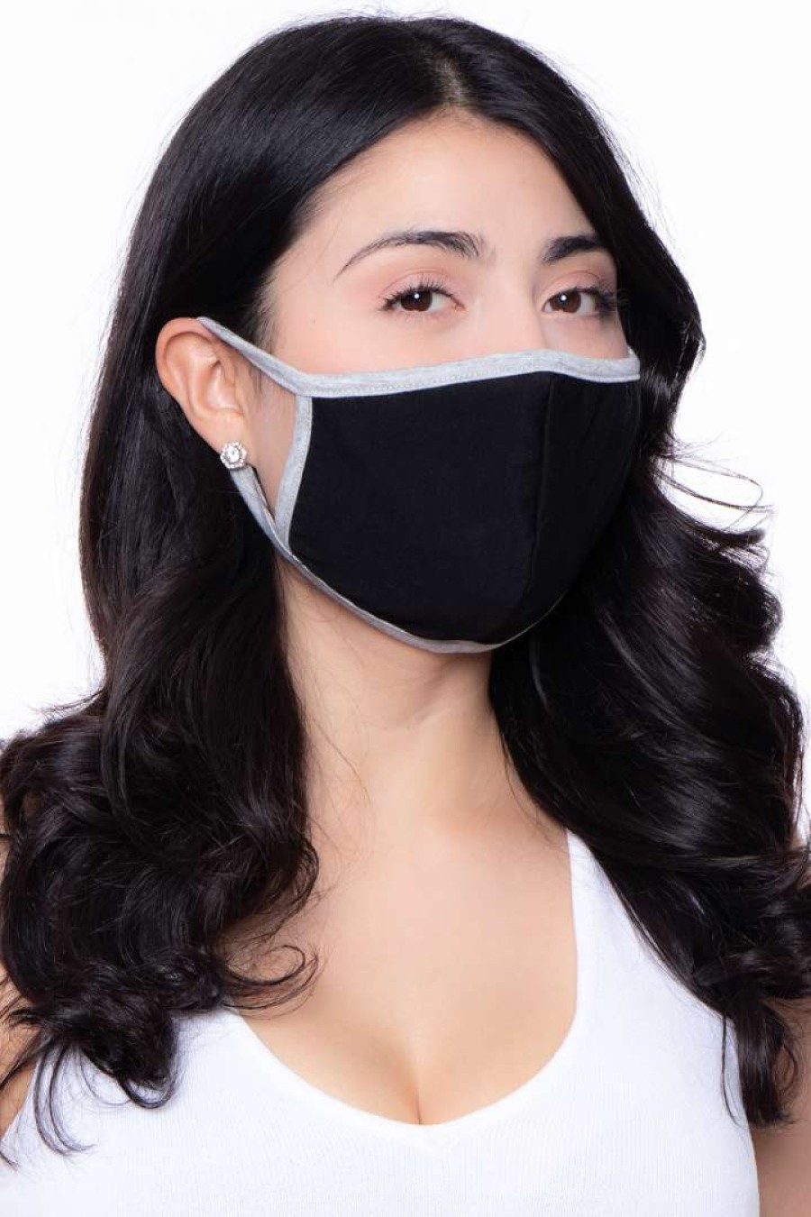 Accessories * | Curvy Sense Washable Face Mask With A Filter Pocket -Adult-1 Mask + 20 Filters Face Masks Black