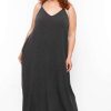 Dresses * | Zenana Dresses Plus Size Cami Strap Maxi Dress Charcoal