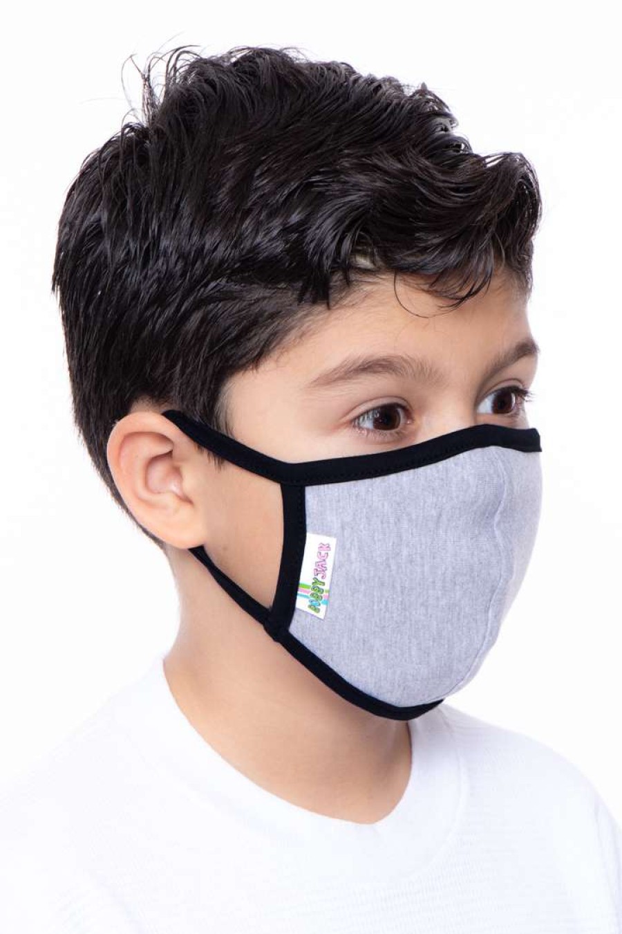 Accessories * | Curvy Sense Face Masks Kids Washable Face Mask For Ages 4-11 Grey Black