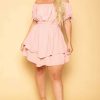 Dresses * | Curvy Sense Plus Size Sienna Swiss Dot Dress New Arrivals Pink