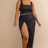 Sets * | The Curve La Plus Size Kristin Matching Skirt Set New Arrivals Black