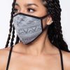 Accessories * | Curvy Sense Face Masks Washable & Reusable Burnout Face Mask Grey