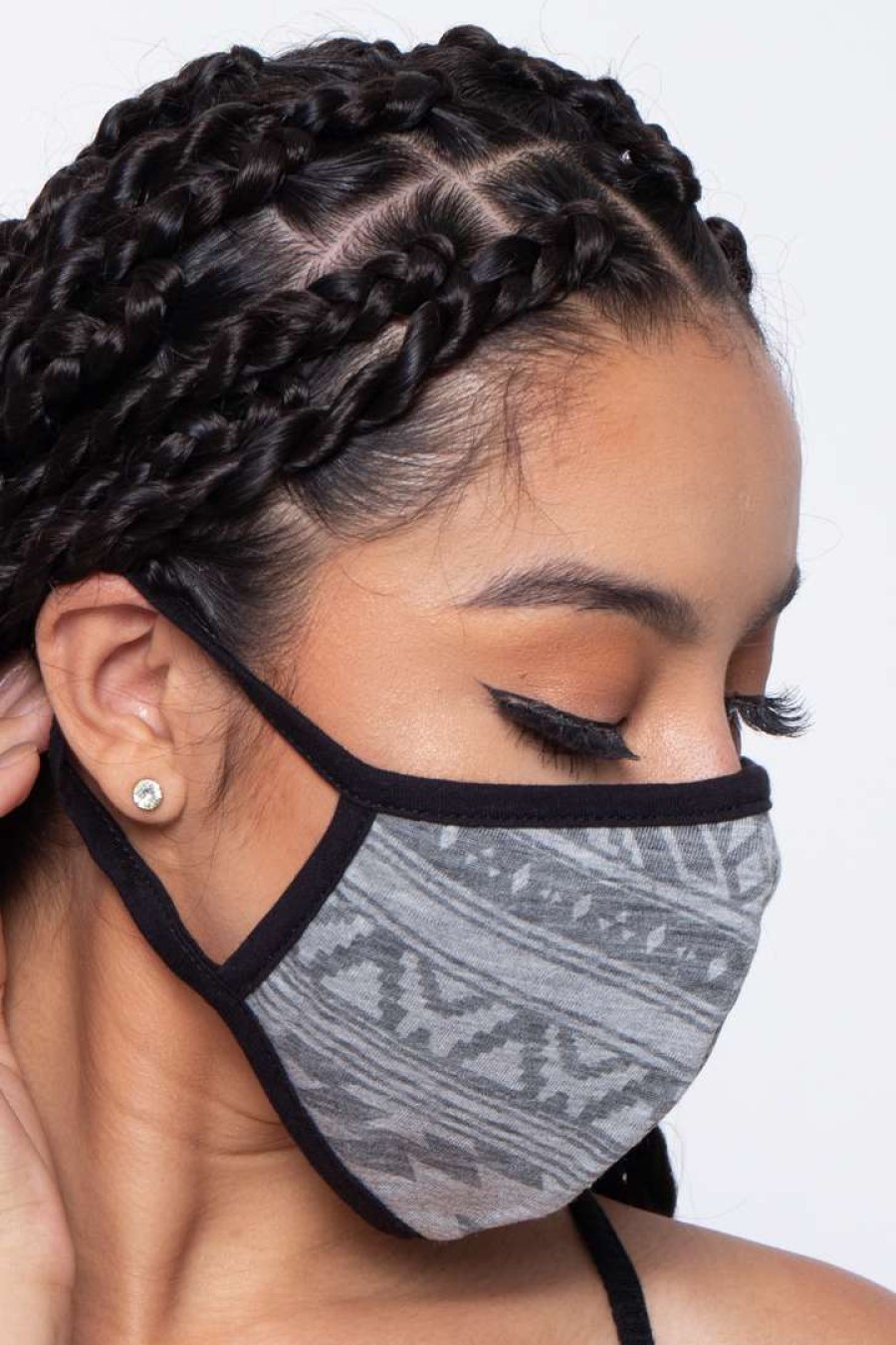 Accessories * | Curvy Sense Face Masks Washable & Reusable Burnout Face Mask Grey