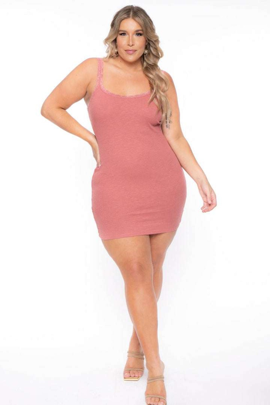 Dresses * | Haute Monde Dresses Plus Size Rachel Cami Dress Mauve