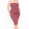 Dresses * | Capella Plus Size Elsie Basic Tube Midi Dress Dark Mauve