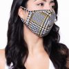 Accessories * | Curvy Sense Washable & Reusable Face Mask Face Masks Gingham Gold