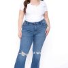 Bottoms * | Cello Jeans Plus Size Laina Flare Jeans New Arrivals Medium Wash