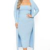 Sets * | Gibiu Plus Size Lizah Tube Dress And Cardigan Set New Arrivals Baby Blue