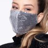 Accessories * | Curvy Sense Washable Dual-Layer Sequins Face Mask With Pocket + 10 Filters Face Masks Silver