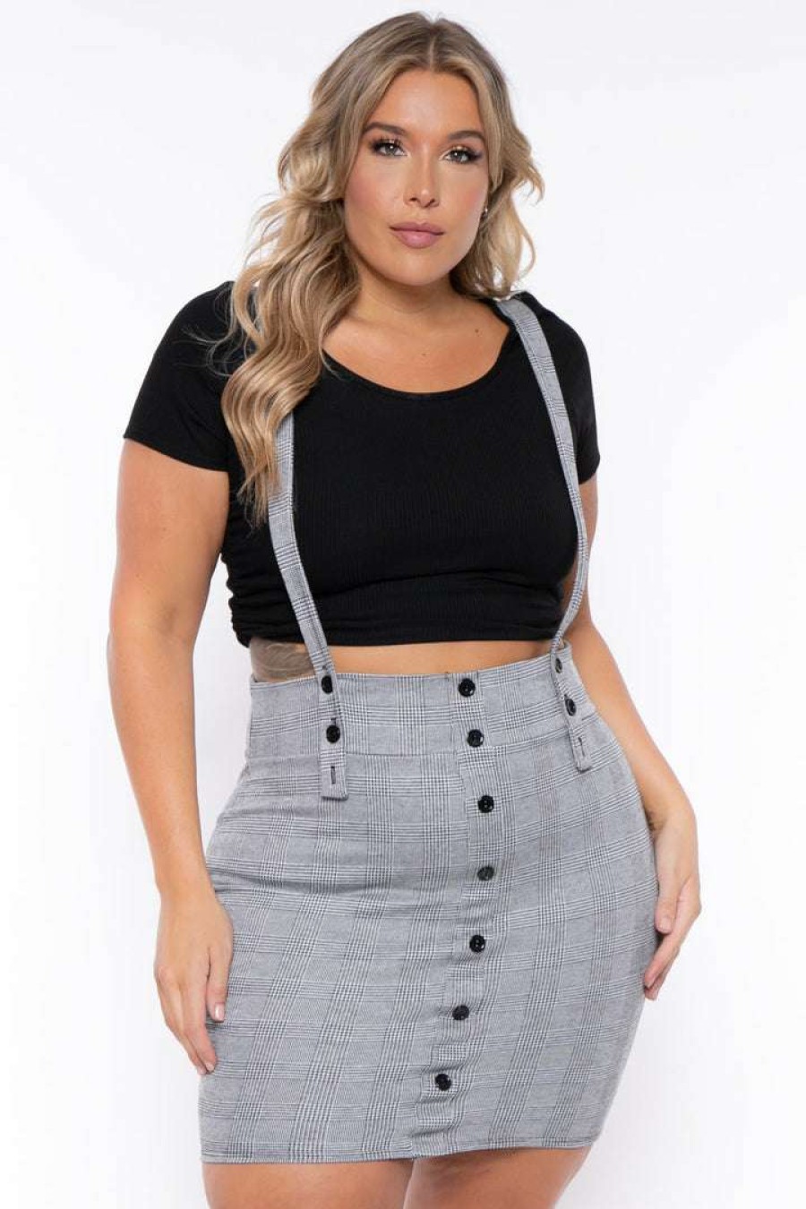 Dresses * | Curvy Sense Plus Size Total Betty Overall Dress New Arrivals Gray