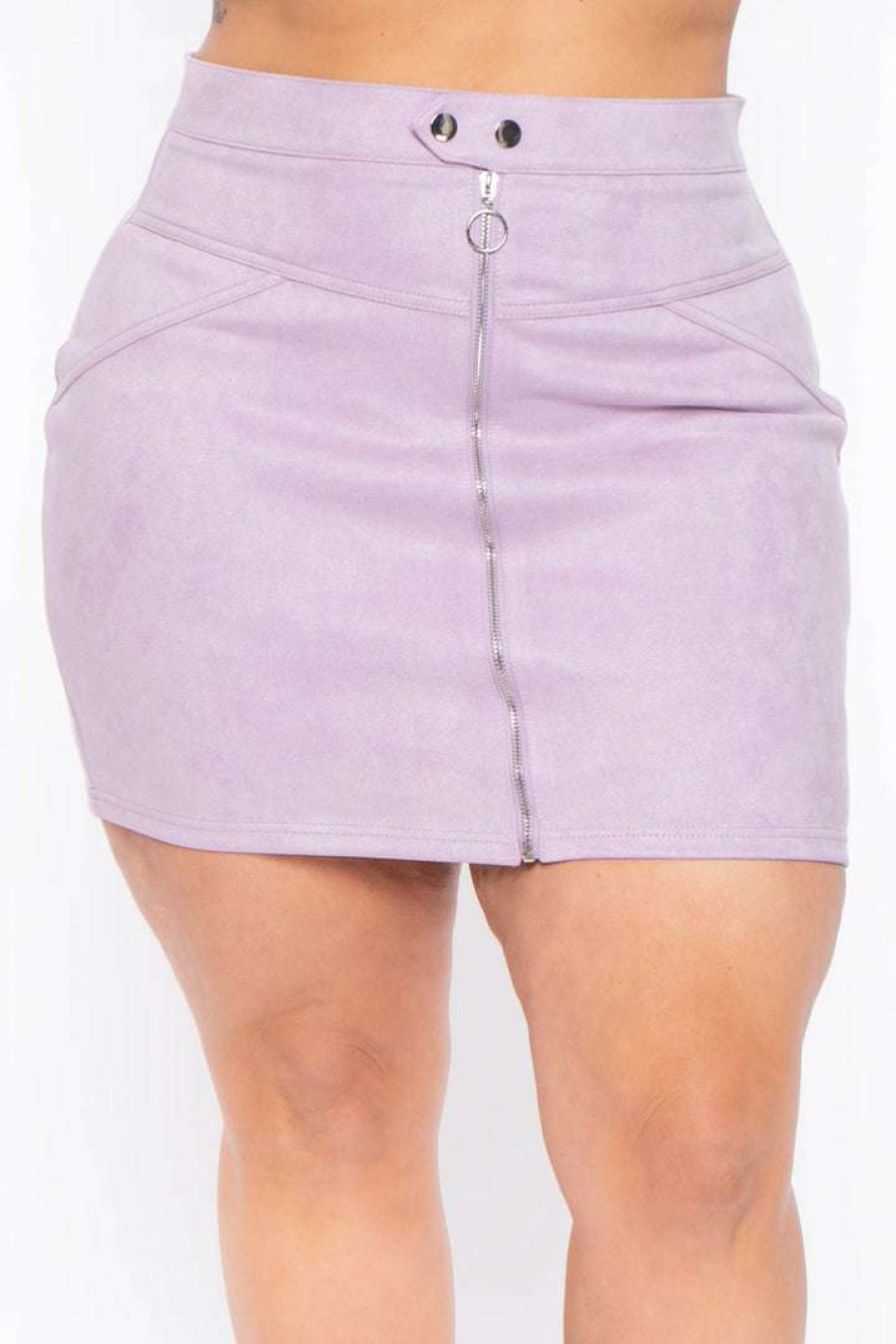 Bottoms * | Haute Monde Plus Size Betty Mini Skirt Back In Stock Lavender