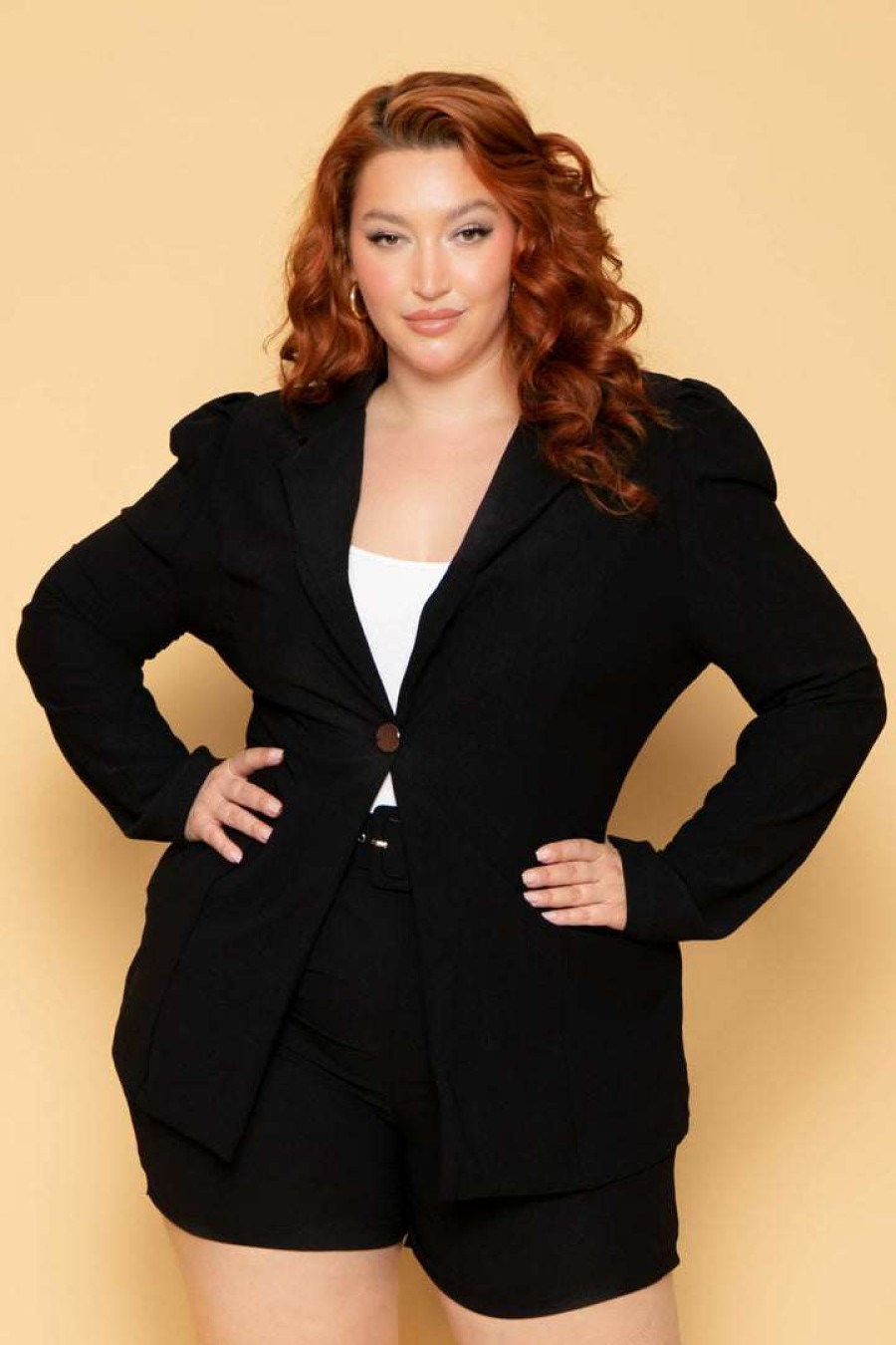 Sets * | Gibiu Plus Size Hbic Short Suit Set Black