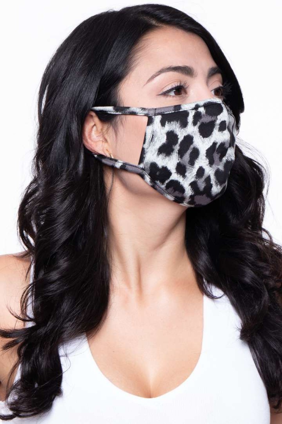 Accessories * | Curvy Sense Washable & Reusable Printed Face Mask Leopard