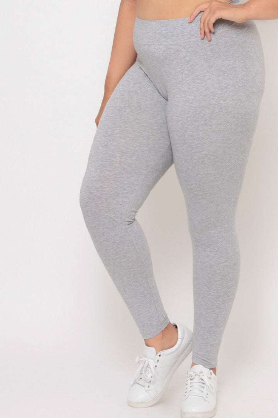 Bottoms * | Uni Active Mopas Plus Size Stretch-Knit Leggings Heather Grey Back In Stock H. Grey