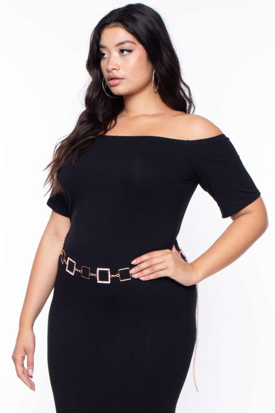 Dresses * | Curvy Sense Dresses Plus Size Off The Shoulder Tube Maxi Dress Black