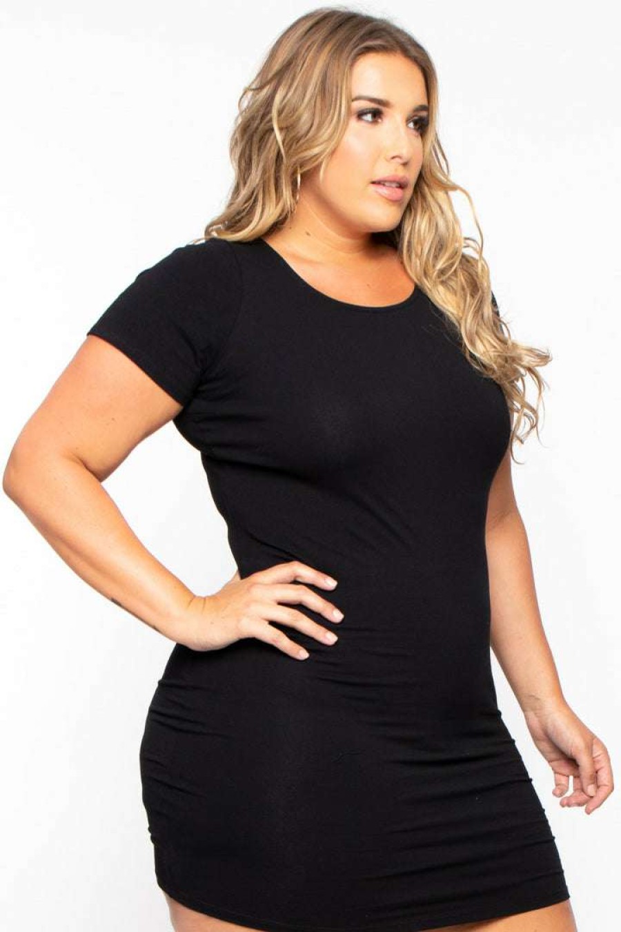 Dresses * | Curvy Sense Plus Size Little Bodycon Dress Black