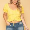 Tops * | Ambiance New Arrivals Plus Size Brin Eyelet Top Yellow