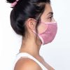 Sets * | Curvy Sense Washable Face Mask & Scrunchie Set Matching Sets Printed Mauve