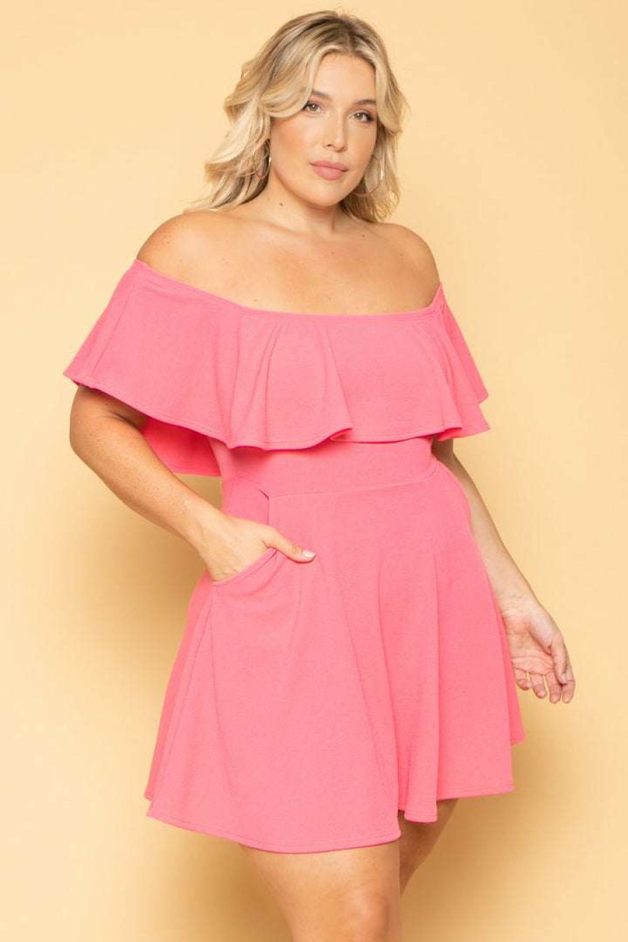 Dresses * | Curvy Sense Plus Size Rosabel Dress Pink