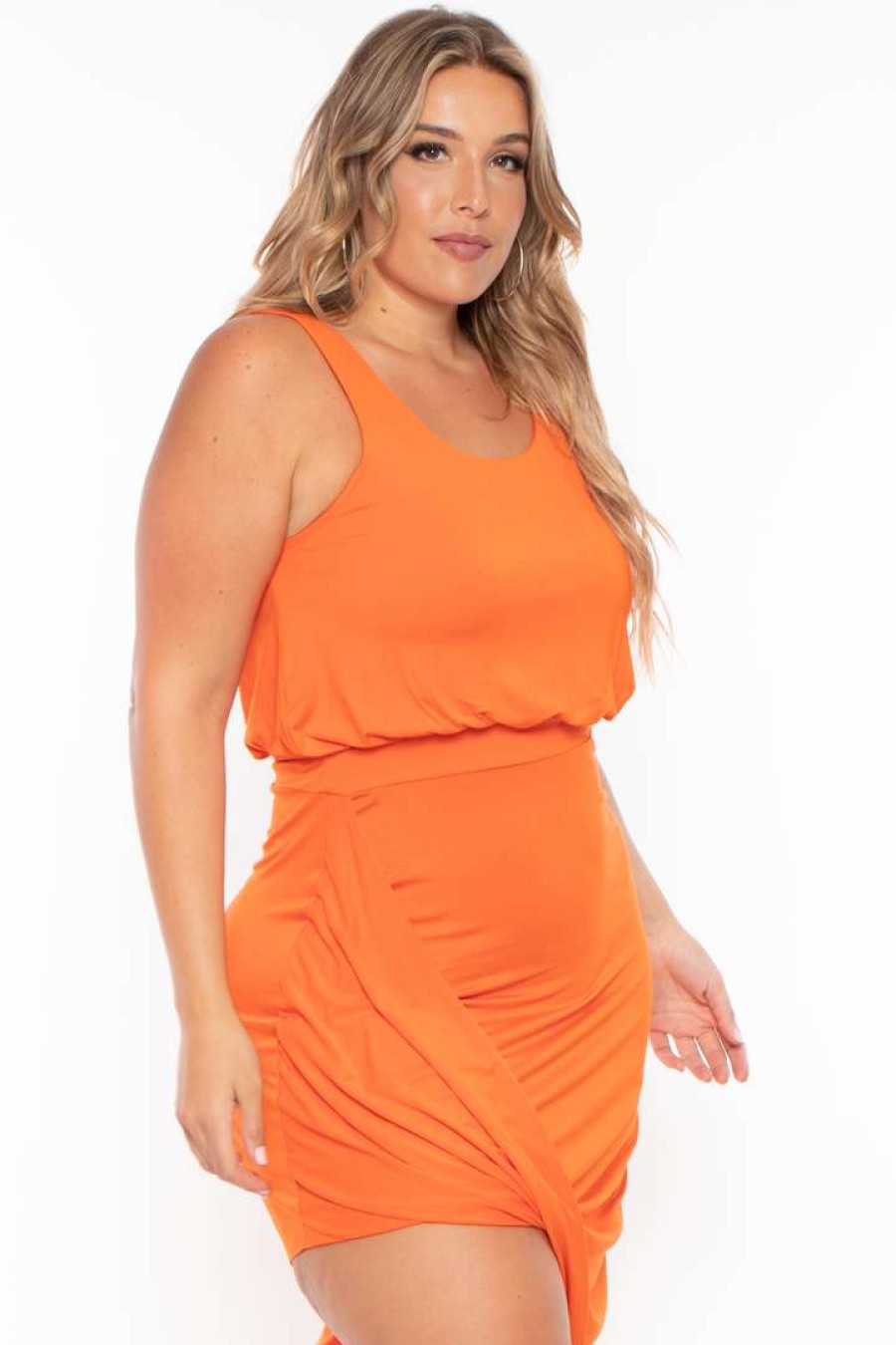 Dresses * | Curvy Sense Plus Size Mykonos Dress Back In Stock Orange