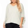 Tops * | Curvy Sense Plus Size Drape Flare Top Sage