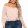 Tops * | Bluebell Plus Size Aryana Cross Over Top New Arrivals Taupe