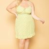 Dresses * | Hesperus Plus Size Daisy Floral Dress New Arrivals Light Green