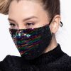 Accessories * | Curvy Sense Face Masks Washable Dual-Layer Sequins Face Mask With Pocket + 10 Filters Rainbow